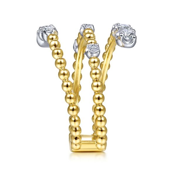 Gabriel & Co. 14K White and Yellow Gold Bujukan Bypass Ring Image 4 Toner Jewelers Overland Park, KS