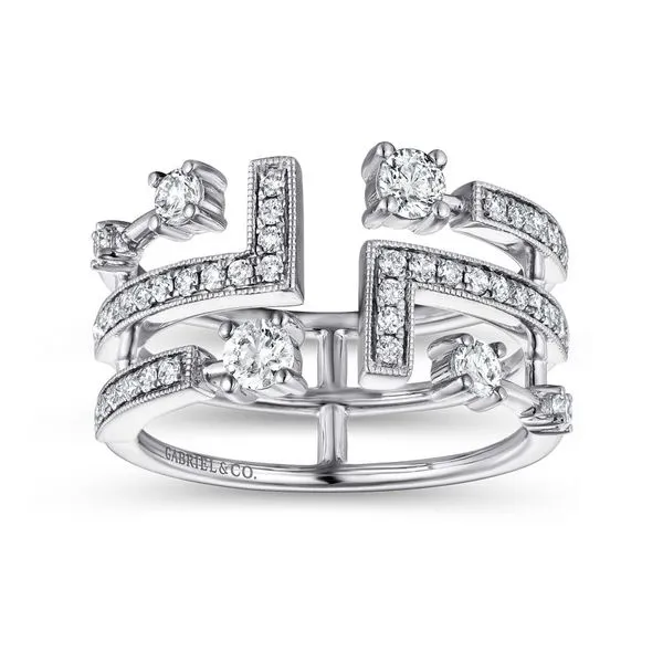 Gabriel & Co. 14K White Gold Geometric Diamond Ring Image 4 Toner Jewelers Overland Park, KS