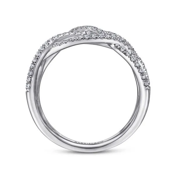 Gabriel & Co. 14K White Gold Diamond Criss Cross Ring Image 2 Toner Jewelers Overland Park, KS