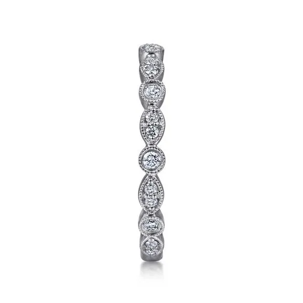 Gabriel & Co. 14K White Gold Marquise and Round Diamond Stackable Ring Image 4 Toner Jewelers Overland Park, KS