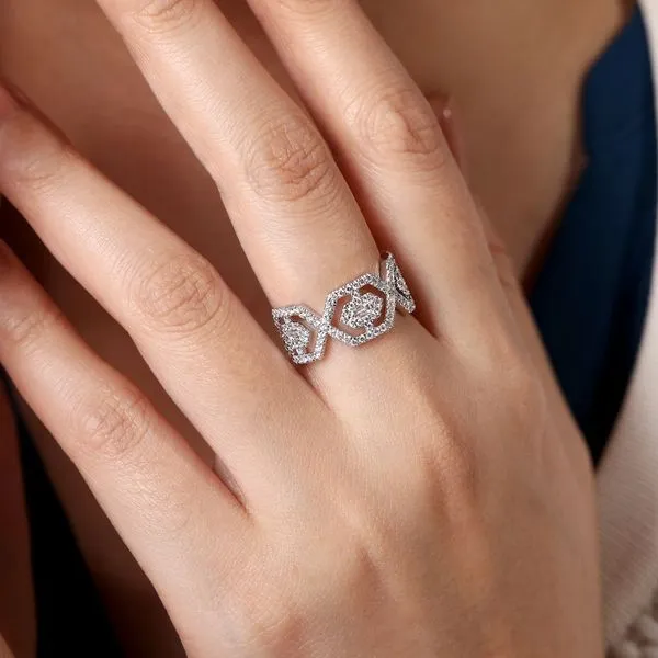 Gabriel & Co. 14K White Gold Geometric Diamond Ring Image 5 Toner Jewelers Overland Park, KS