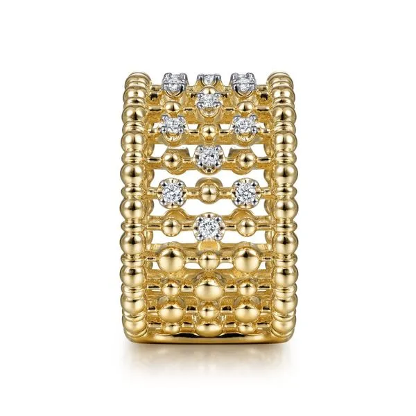 Gabriel & Co. 14K Yellow Gold Bujukan Ball Diamond Statement Ring Image 4 Toner Jewelers Overland Park, KS