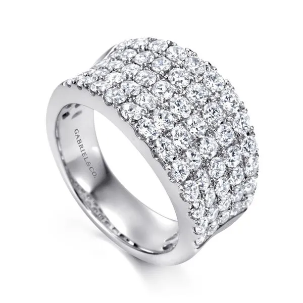 Gabriel & Co. 14K White Gold Wide Pave Diamond Ring Image 3 Toner Jewelers Overland Park, KS