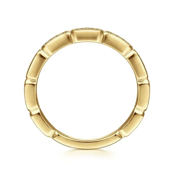 Gabriel & Co 14K Yellow Gold Segmented Diamond Stackable Ring Image 2 Toner Jewelers Overland Park, KS
