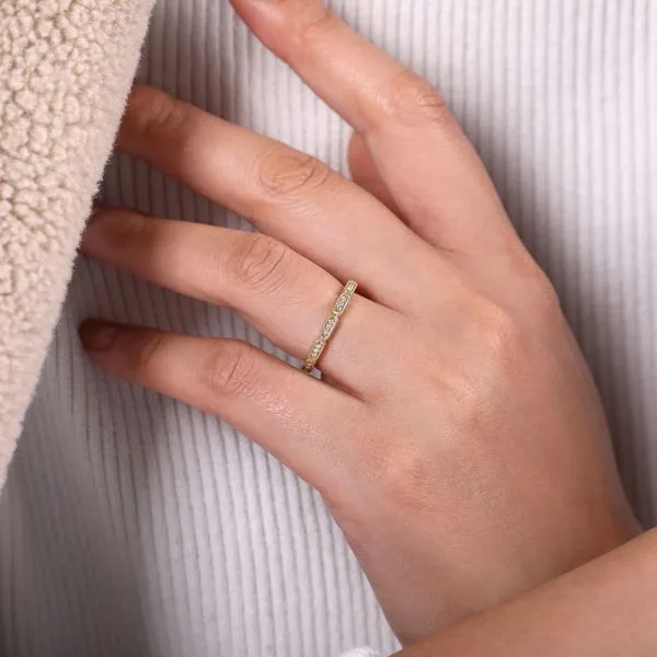 Gabriel & Co 14K Yellow Gold Segmented Diamond Stackable Ring Image 5 Toner Jewelers Overland Park, KS