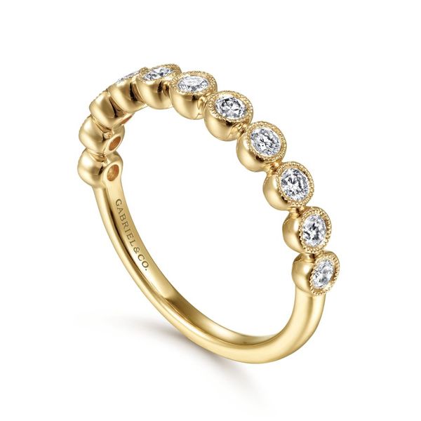 Gabriel & Co 14K Yellow Gold Diamond Stackable Ring Image 3 Toner Jewelers Overland Park, KS