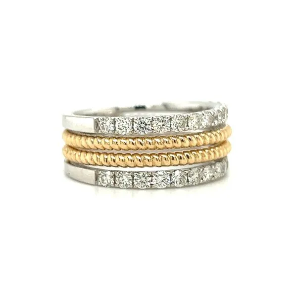 14 Karat White and Yellow Gold Contemporary Diamond Fashion Band Image 2 Toner Jewelers Overland Park, KS