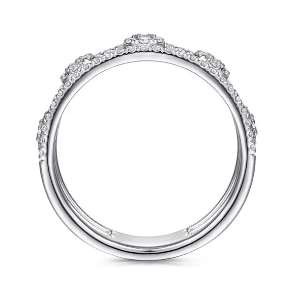 Gabriel & Co 14K White Gold Round Diamond Station Ring Image 2 Toner Jewelers Overland Park, KS