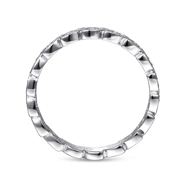 Gabriel & Co 14K White Gold Scalloped Marquise Stackable Diamond Ring Image 2 Toner Jewelers Overland Park, KS