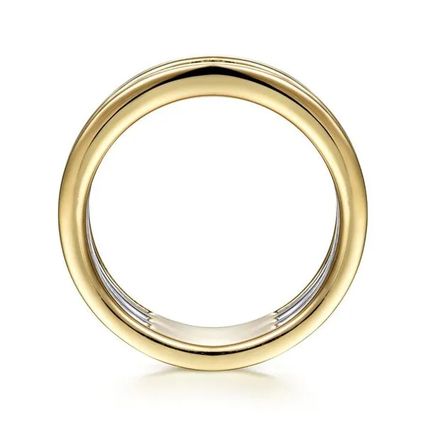 Gabriel & Co 14K White & Yellow Gold Diamond Easy Stackable Ring Image 2 Toner Jewelers Overland Park, KS