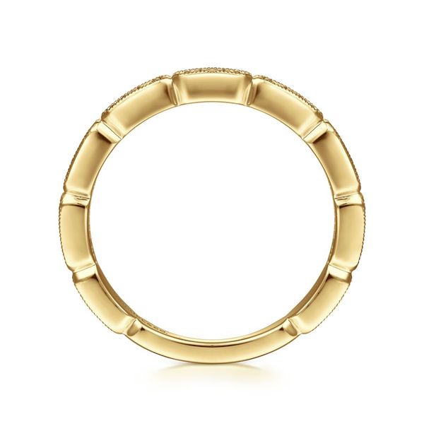 Gabriel & Co 14K Yellow Gold Segmented Diamond Stackable Ring Image 2 Toner Jewelers Overland Park, KS