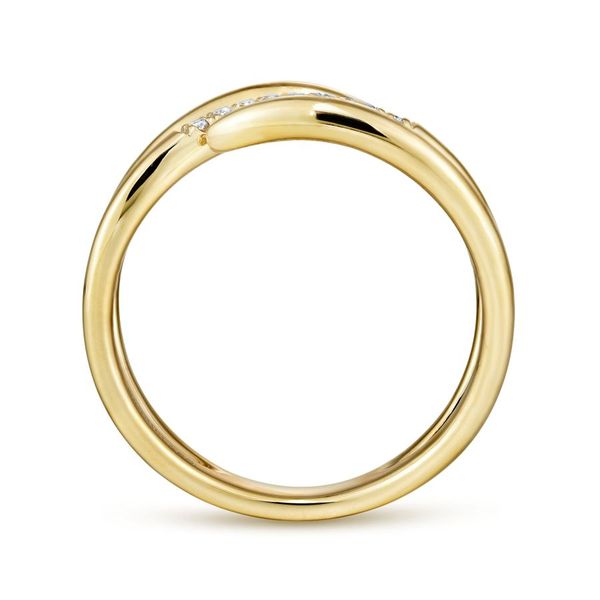 Gabriel & Co 14K Yellow Gold Split Shank Diamond Wrap Ring Image 2 Toner Jewelers Overland Park, KS