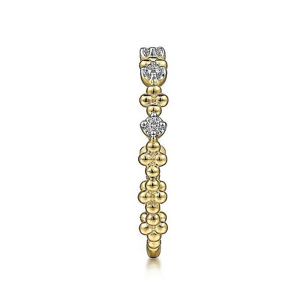 Gabriel & Co. 14K Yellow Gold Diamond Station Stackable Ring Image 4 Toner Jewelers Overland Park, KS