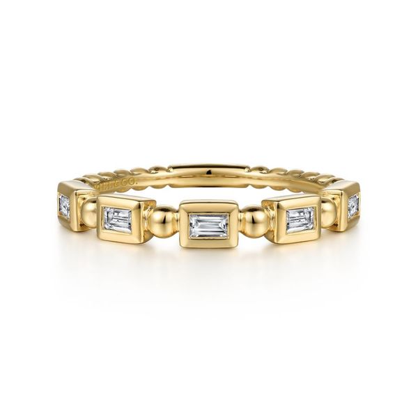 Gabriel & Co. 14K Yellow Gold Diamond Geometric Ring Toner Jewelers Overland Park, KS
