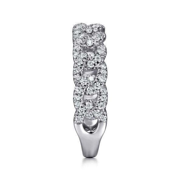 Gabriel & Co 14K White Gold Chain Link Stackable Diamond Ring Image 4 Toner Jewelers Overland Park, KS