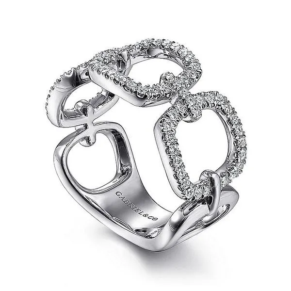 Gabriel & Co. 14K White Gold Diamond Open Square Ring Image 2 Toner Jewelers Overland Park, KS
