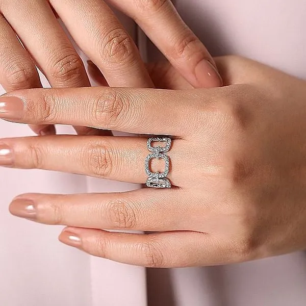Gabriel & Co. 14K White Gold Diamond Open Square Ring Image 3 Toner Jewelers Overland Park, KS