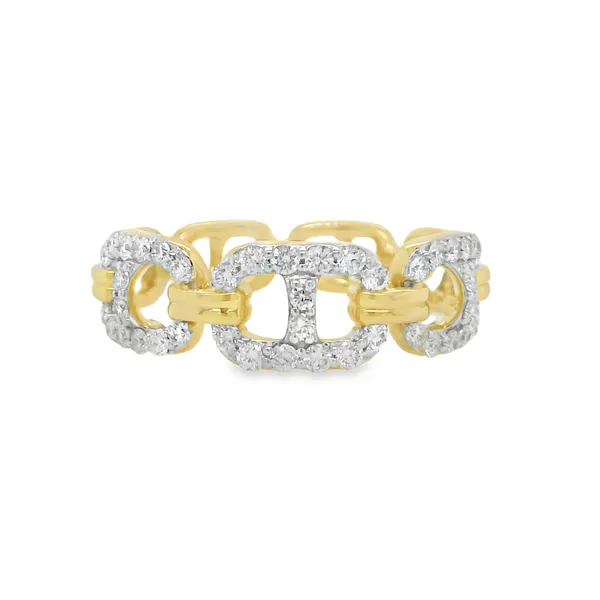 14k Yellow Gold Diamond Chain Link Ring Toner Jewelers Overland Park, KS