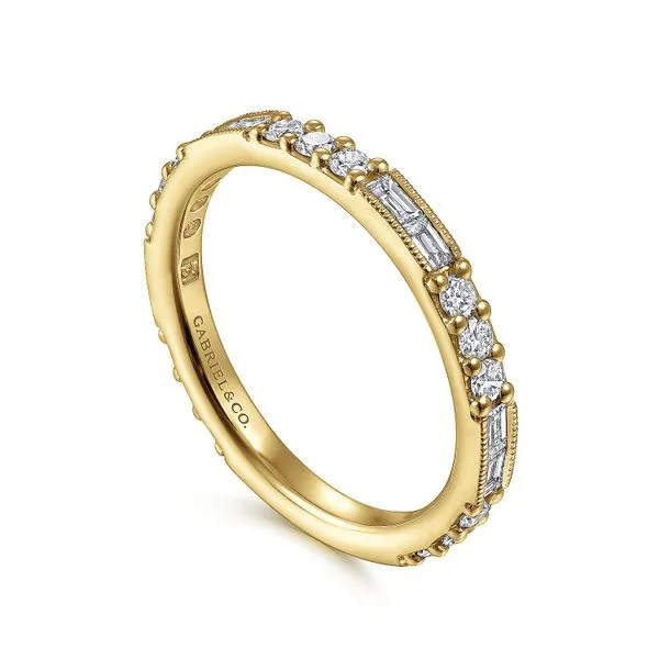 Gabriel & Co. 14K Yellow Gold Diamond Stackable Ring Image 3 Toner Jewelers Overland Park, KS