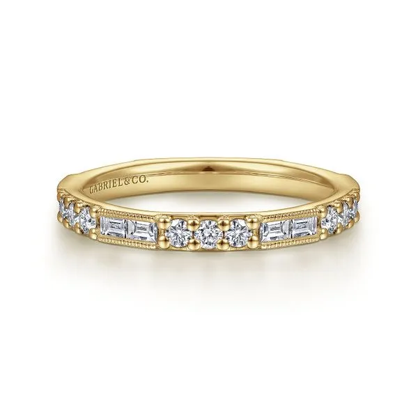 Gabriel & Co. 14K Yellow Gold Diamond Stackable Ring Toner Jewelers Overland Park, KS