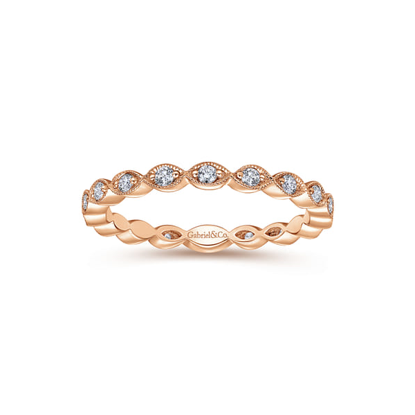 Gabriel & Co.14K Rose Gold Stackable Diamond Band Image 4 Toner Jewelers Overland Park, KS