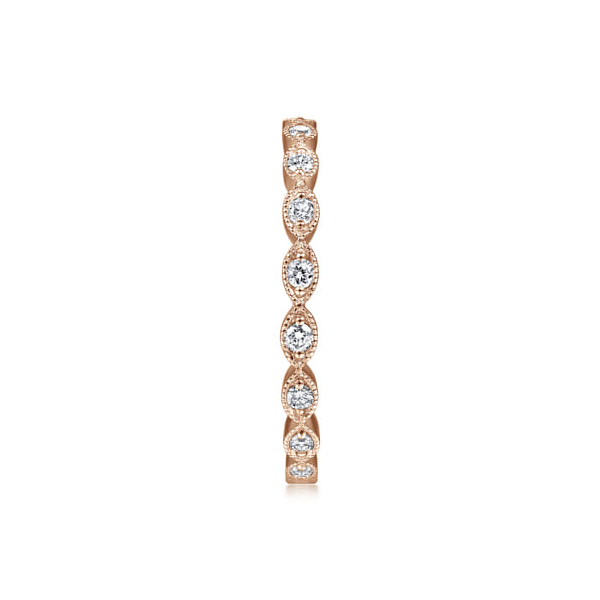 Gabriel & Co.14K Rose Gold Stackable Diamond Band Image 5 Toner Jewelers Overland Park, KS