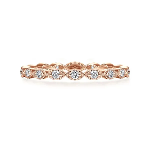 Gabriel & Co.14K Rose Gold Stackable Diamond Band Toner Jewelers Overland Park, KS