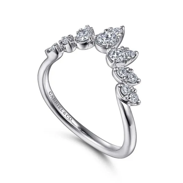 Gabriel & Co. 14K White Gold Diamond Chevron Ring Image 2 Toner Jewelers Overland Park, KS