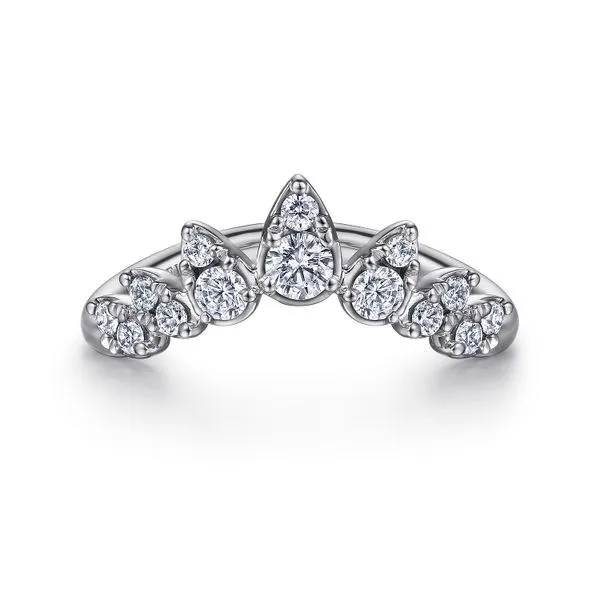 Gabriel & Co. 14K White Gold Diamond Chevron Ring Toner Jewelers Overland Park, KS