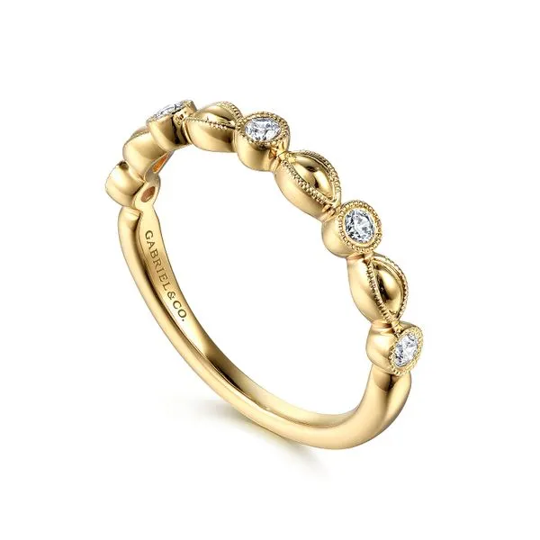 Gabriel & Co.14K Yellow Gold Diamond Stackable Band Image 2 Toner Jewelers Overland Park, KS