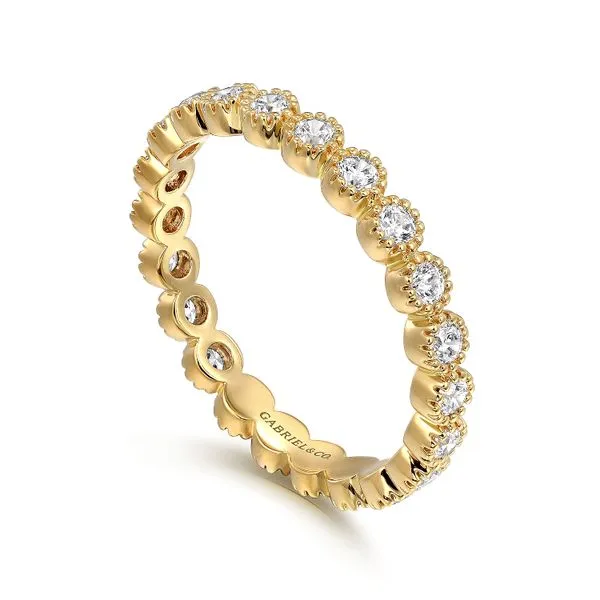 Gabriel  & Co.14K Yellow Gold Stackable Diamond Band Image 3 Toner Jewelers Overland Park, KS
