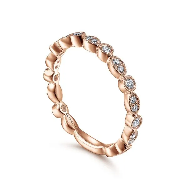 Gabriel & Co.14K Rose Gold Stackable Diamond Band Image 2 Toner Jewelers Overland Park, KS
