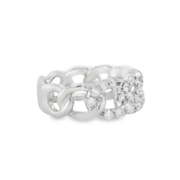 18k White Gold Diamond Chain Ring Image 2 Toner Jewelers Overland Park, KS