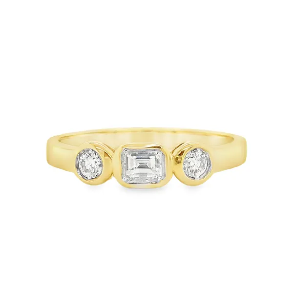 14k Yellow Gold Three Stone Diamond Ring Toner Jewelers Overland Park, KS