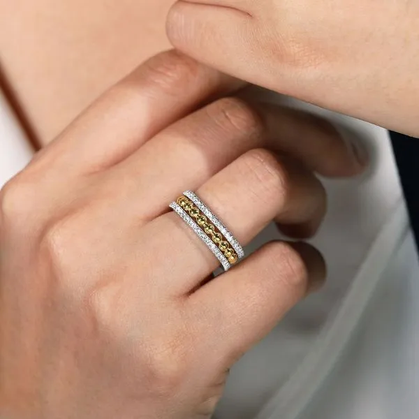 14 Karat White and Yellow Gold Round Diamonds and Diamond Fashion Ring Image 3 Toner Jewelers Overland Park, KS