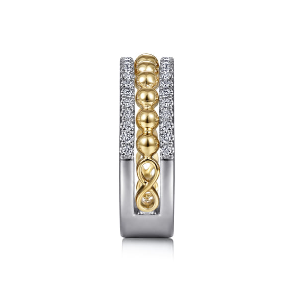 14 Karat White and Yellow Gold Round Diamonds and Diamond Fashion Ring Image 4 Toner Jewelers Overland Park, KS