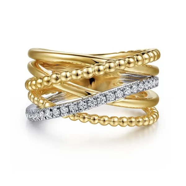 14 Karat White and Yellow Gold Round Diamonds and Diamond Fashion Ring Image 2 Toner Jewelers Overland Park, KS