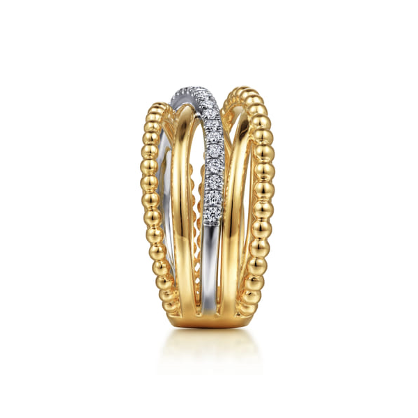 14 Karat White and Yellow Gold Round Diamonds and Diamond Fashion Ring Image 4 Toner Jewelers Overland Park, KS