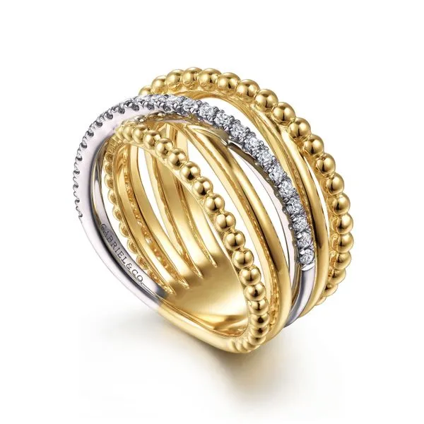 14 Karat White and Yellow Gold Round Diamonds and Diamond Fashion Ring Toner Jewelers Overland Park, KS