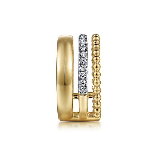 14 Karat White and Yellow Gold Round Diamonds and Diamond Fashion Ring Image 4 Toner Jewelers Overland Park, KS