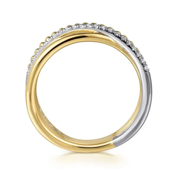 14 Karat White and Yellow Gold Round Diamonds and Diamond Fashion Ring Image 3 Toner Jewelers Overland Park, KS