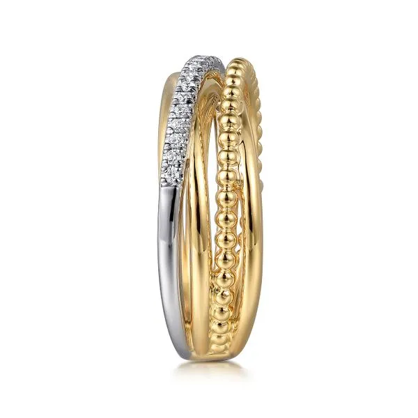 14 Karat White and Yellow Gold Round Diamonds and Diamond Fashion Ring Image 4 Toner Jewelers Overland Park, KS