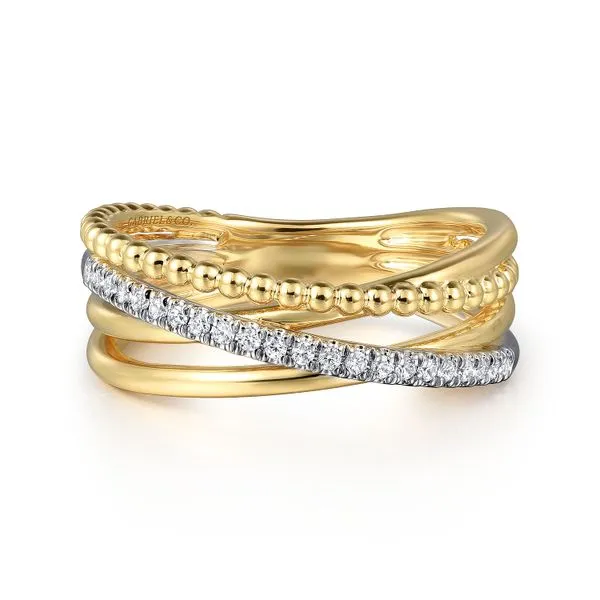 14 Karat White and Yellow Gold Round Diamonds and Diamond Fashion Ring Toner Jewelers Overland Park, KS