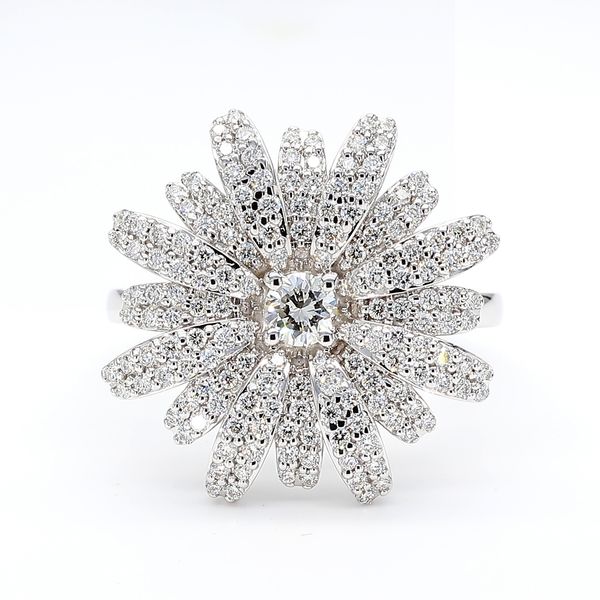 18k White Gold Diamond Flower Ring Toner Jewelers Overland Park, KS