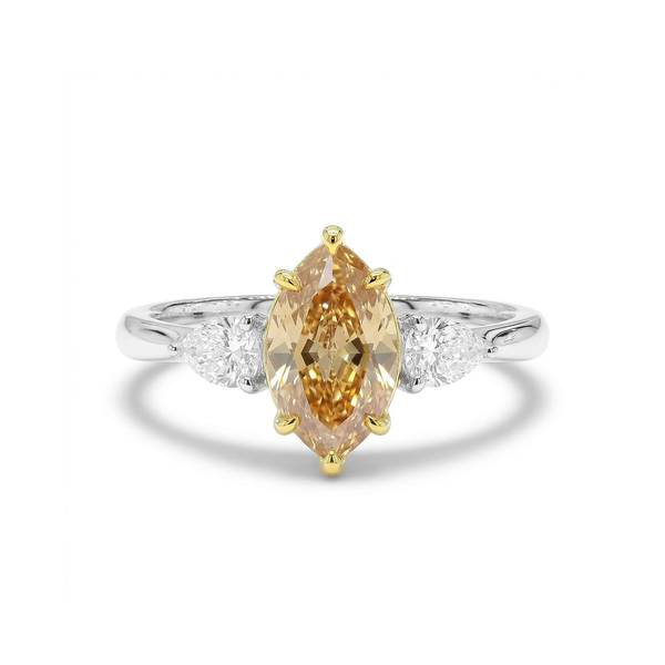 18k Fancy Yellow-Brown Three Stone Diamond Ring Toner Jewelers Overland Park, KS