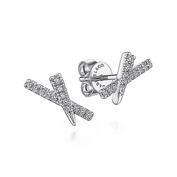 Gabriel & Co 14K White Gold X Diamond Stud Earrings Toner Jewelers Overland Park, KS