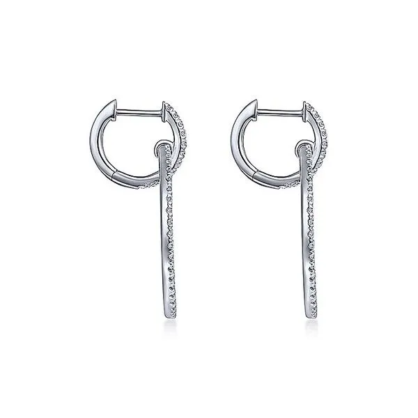 Gabriel & Co. 14K White Gold Diamond Round Drop Earrings Image 2 Toner Jewelers Overland Park, KS