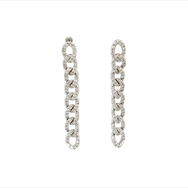 14 White Gold Diamond Chain Link Drop Earrings Toner Jewelers Overland Park, KS