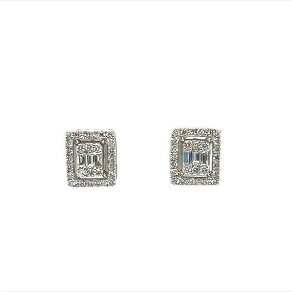 14 Karat White Gold Mosaic Diamond Stud Earrings Toner Jewelers Overland Park, KS