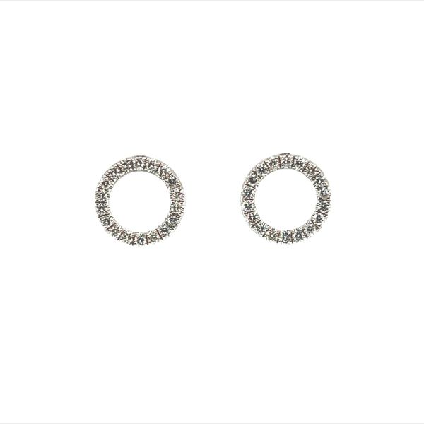 14 Karat White Diamond Circle Stud Earrings Toner Jewelers Overland Park, KS